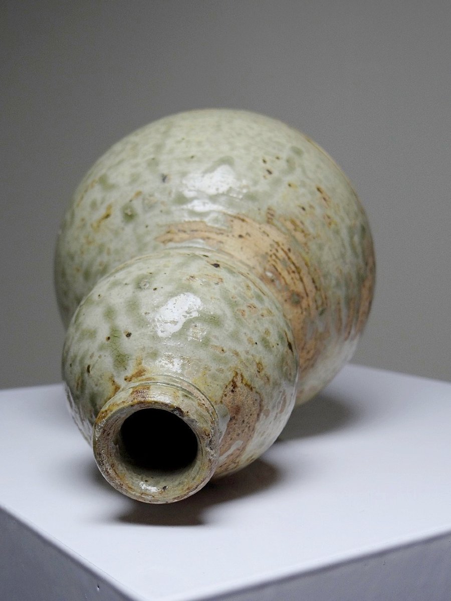 Small Double Sake Flask, Japanese Ceramic, Iga, Vintage/old Collection-photo-2
