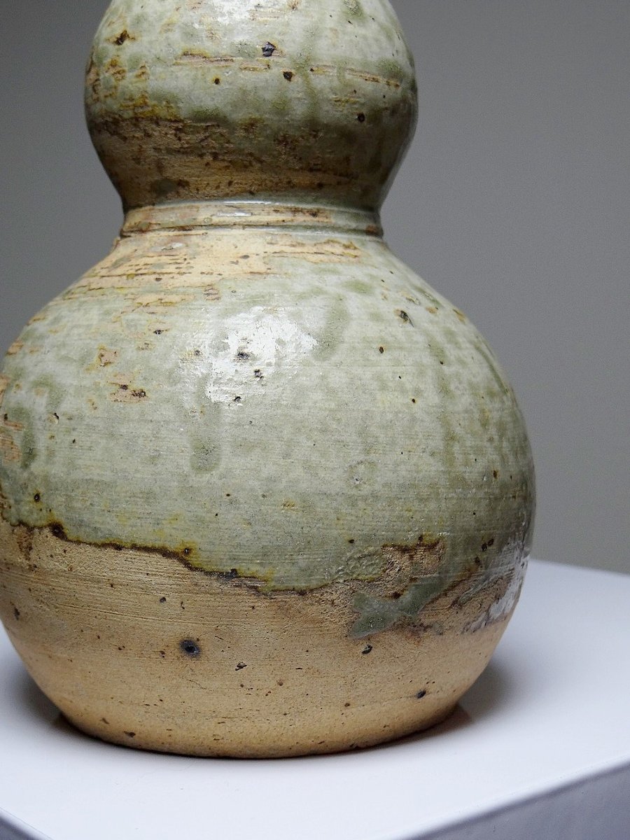 Small Double Sake Flask, Japanese Ceramic, Iga, Vintage/old Collection-photo-6
