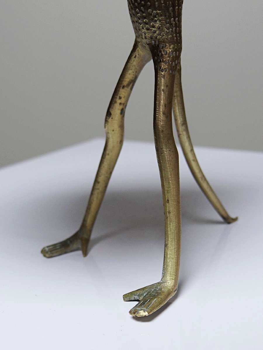 Ring Sizer, Cup, Monkey Figurine In Vintage Brass Dahomey Benin Africa-photo-2