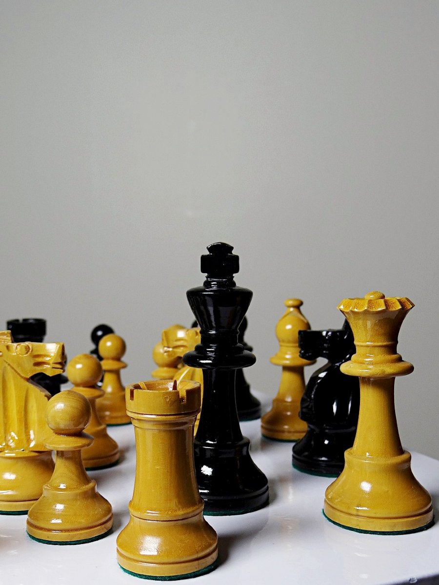 Classic Vintage Turned Wood Staunton Chess Set King 9cm-photo-4