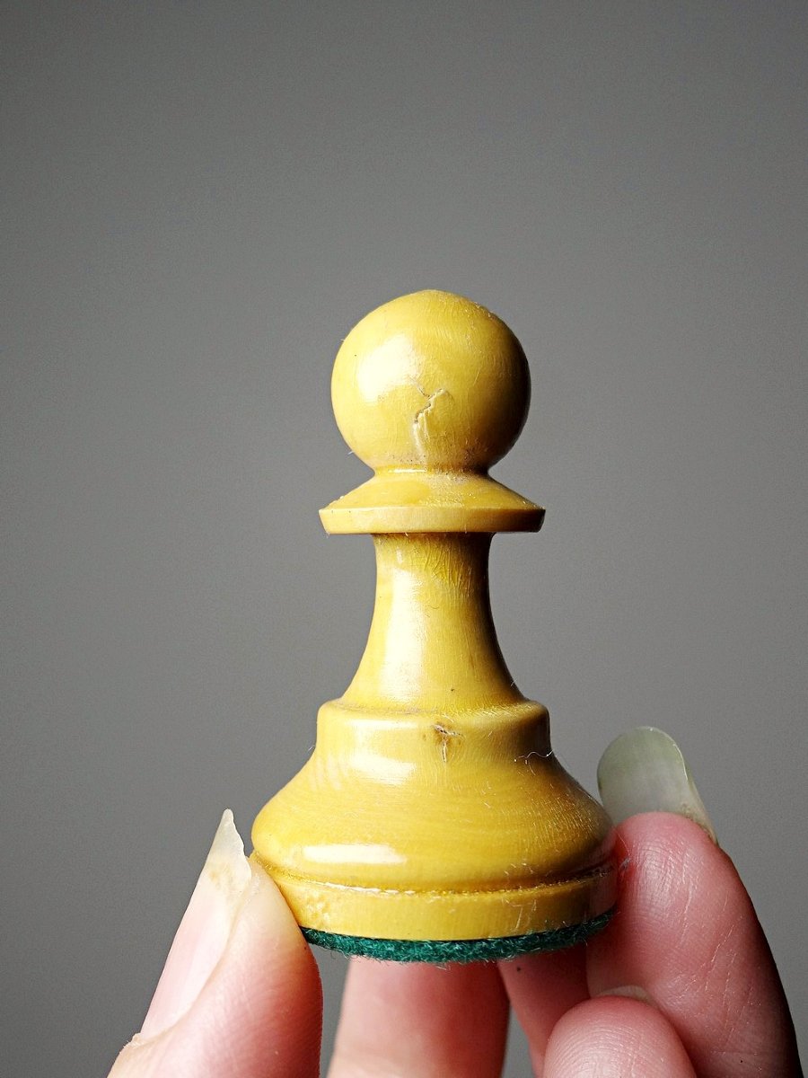 Classic Vintage Turned Wood Staunton Chess Set King 9cm-photo-7