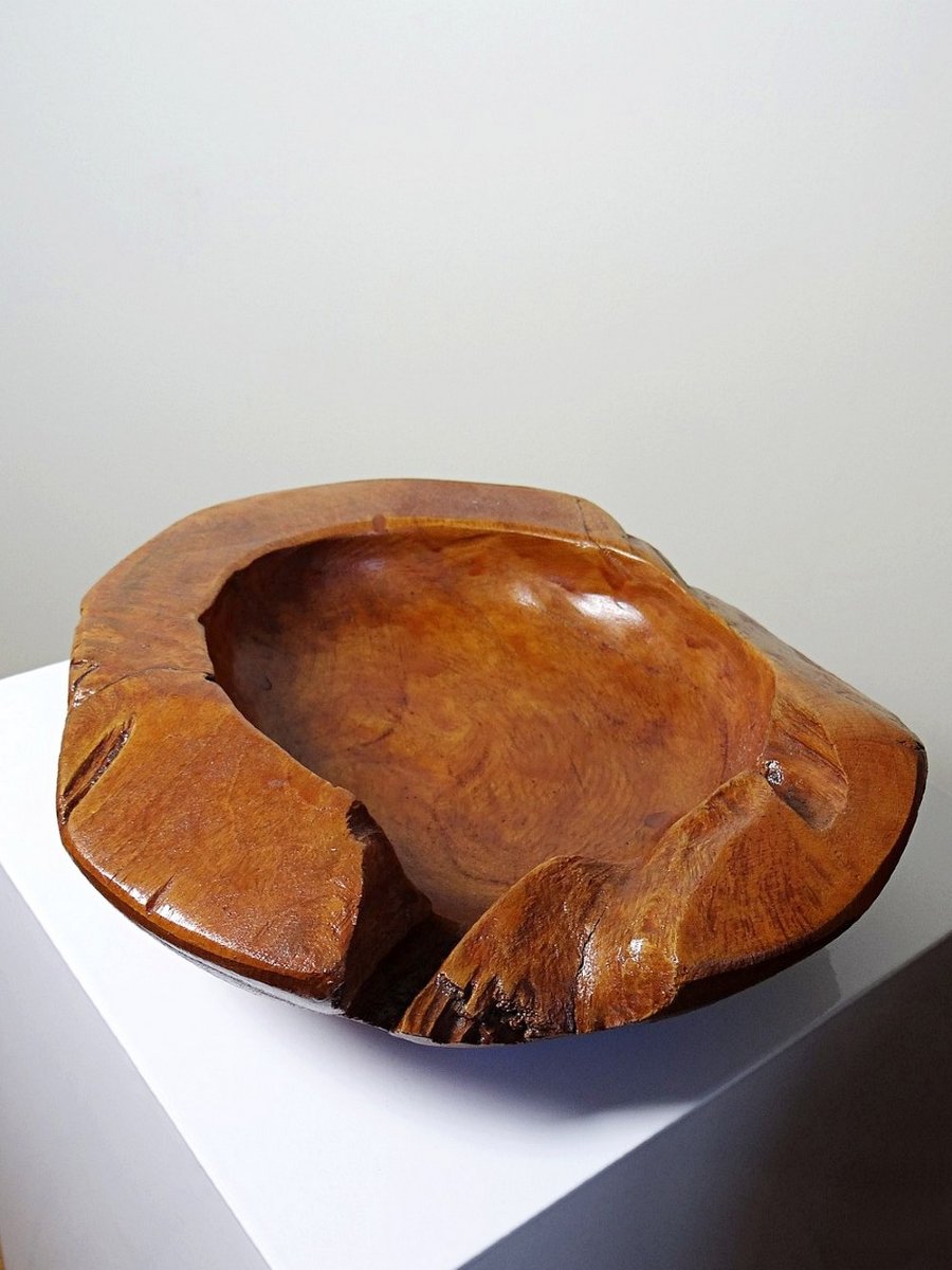 Large Vintage Nut Bowl Or Empty Pocket In Teak Wood, Italy, 1960s-70s-photo-2