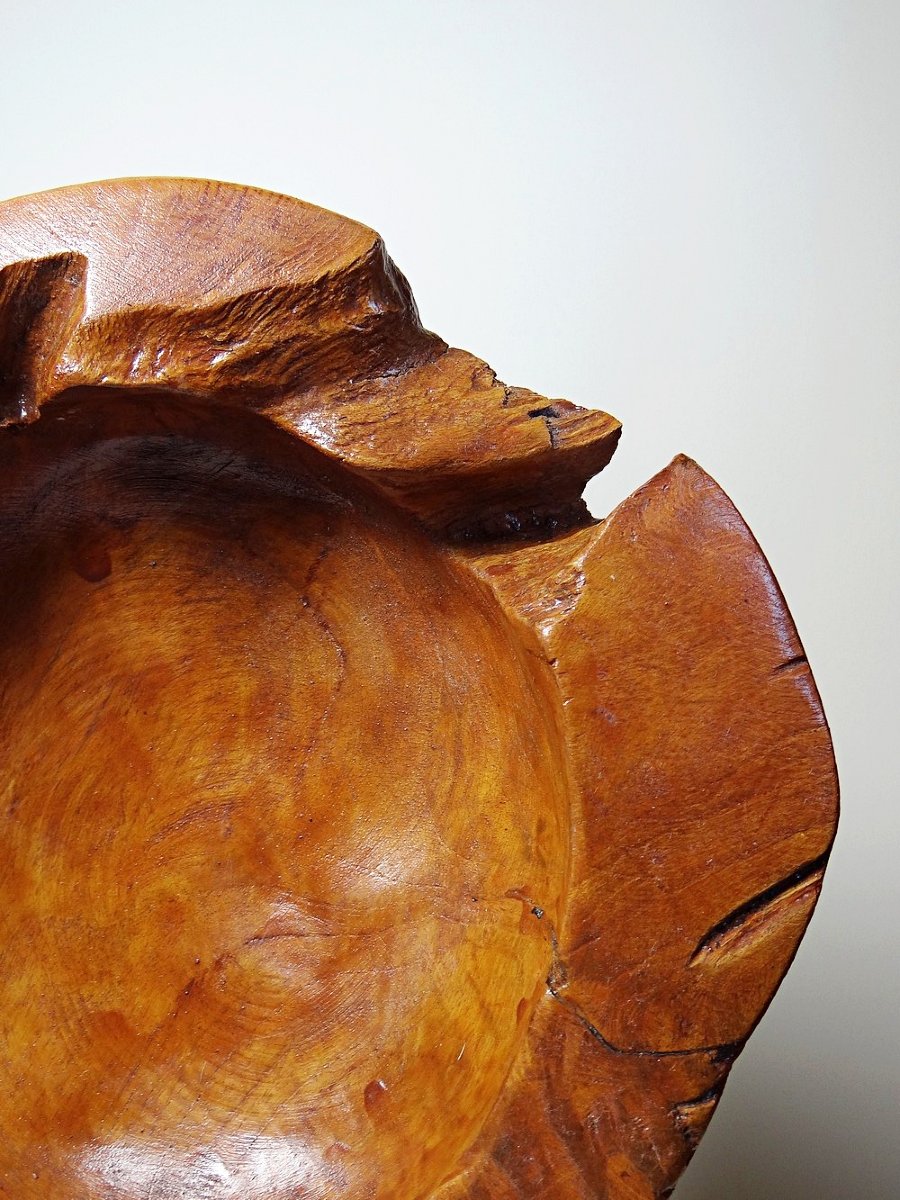 Large Vintage Nut Bowl Or Empty Pocket In Teak Wood, Italy, 1960s-70s-photo-1