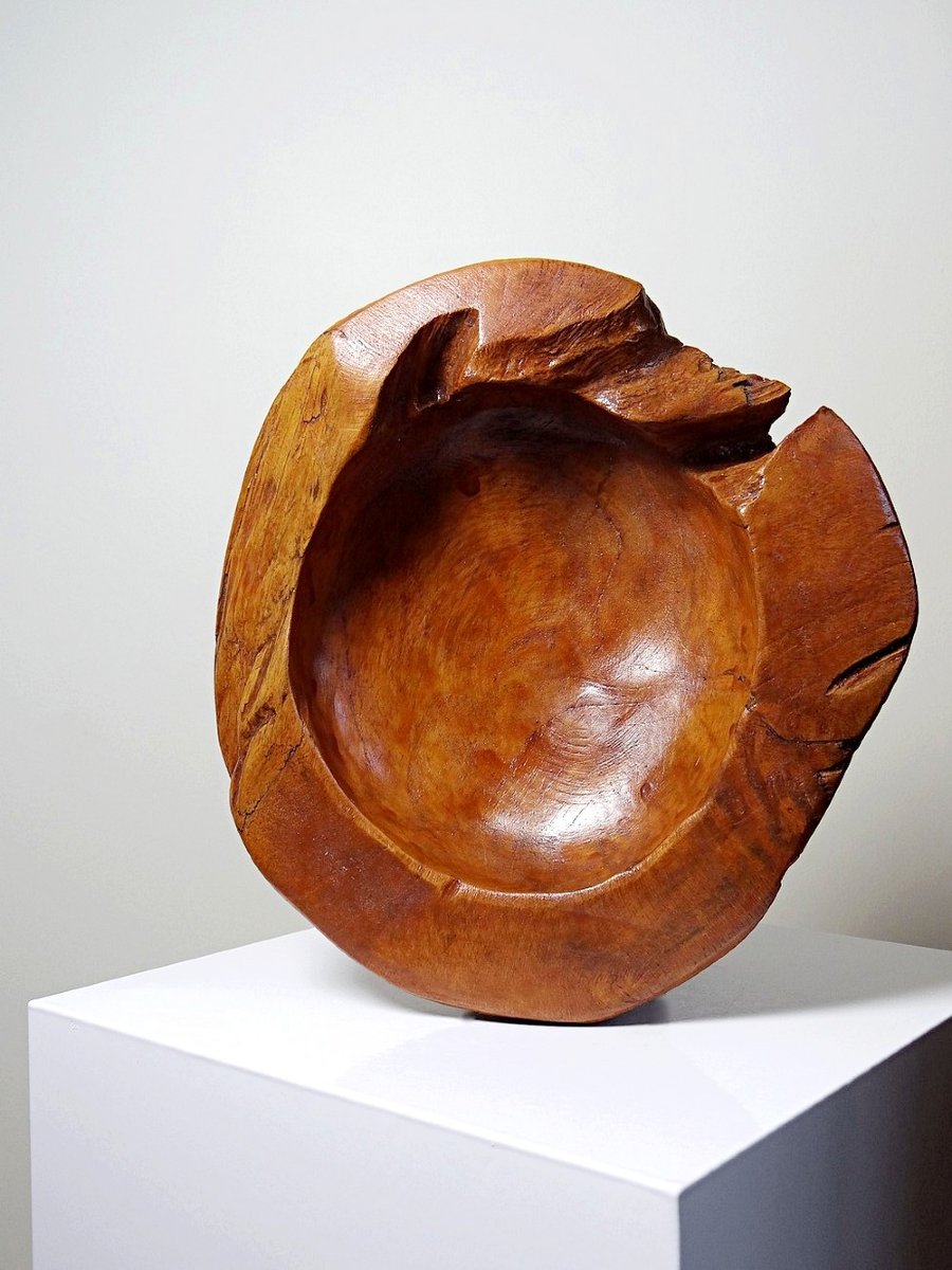 Large Vintage Nut Bowl Or Empty Pocket In Teak Wood, Italy, 1960s-70s-photo-5