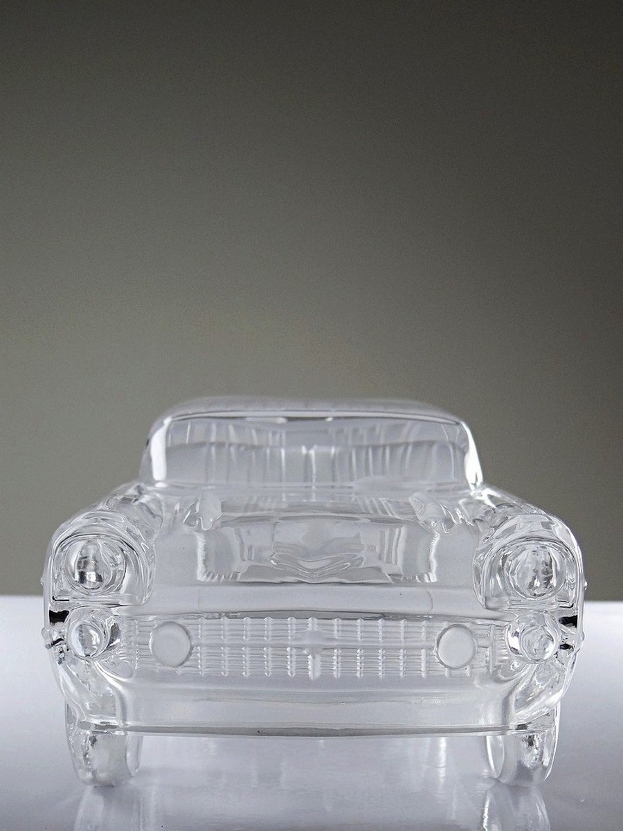 Presse papier vintage grosse voiture Chevrolet Bel Air 1957 en cristal-photo-2