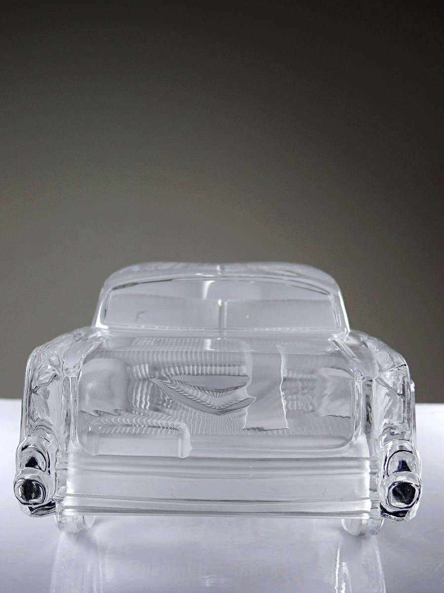 Presse papier vintage grosse voiture Chevrolet Bel Air 1957 en cristal-photo-3