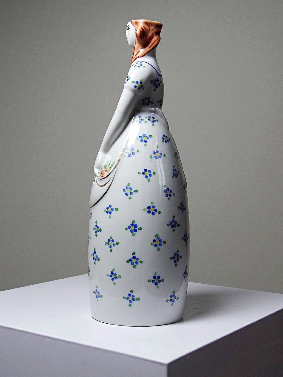 Flacon ancien de collection porcelaine Michelaud Limoges style Robj Paris-photo-2