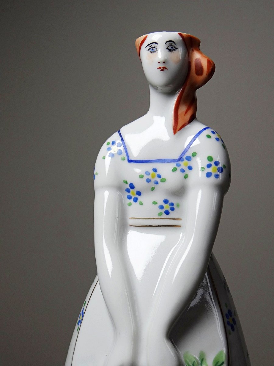 Flacon ancien de collection porcelaine Michelaud Limoges style Robj Paris-photo-3