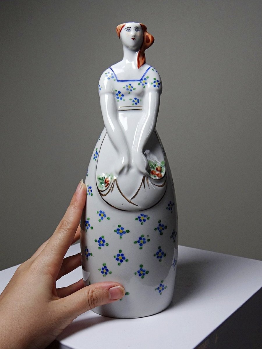 Flacon ancien de collection porcelaine Michelaud Limoges style Robj Paris-photo-4