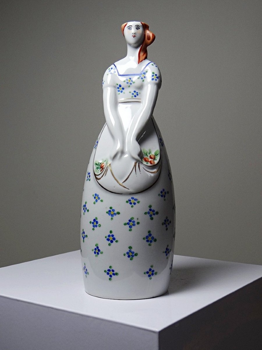 Flacon ancien de collection porcelaine Michelaud Limoges style Robj Paris-photo-2