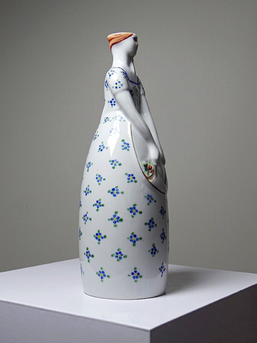 Flacon ancien de collection porcelaine Michelaud Limoges style Robj Paris-photo-4