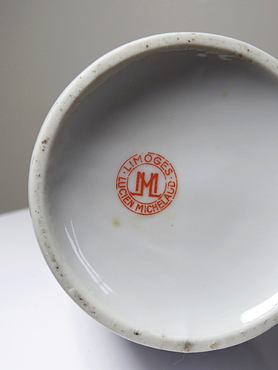 Flacon ancien de collection porcelaine Michelaud Limoges style Robj Paris-photo-5