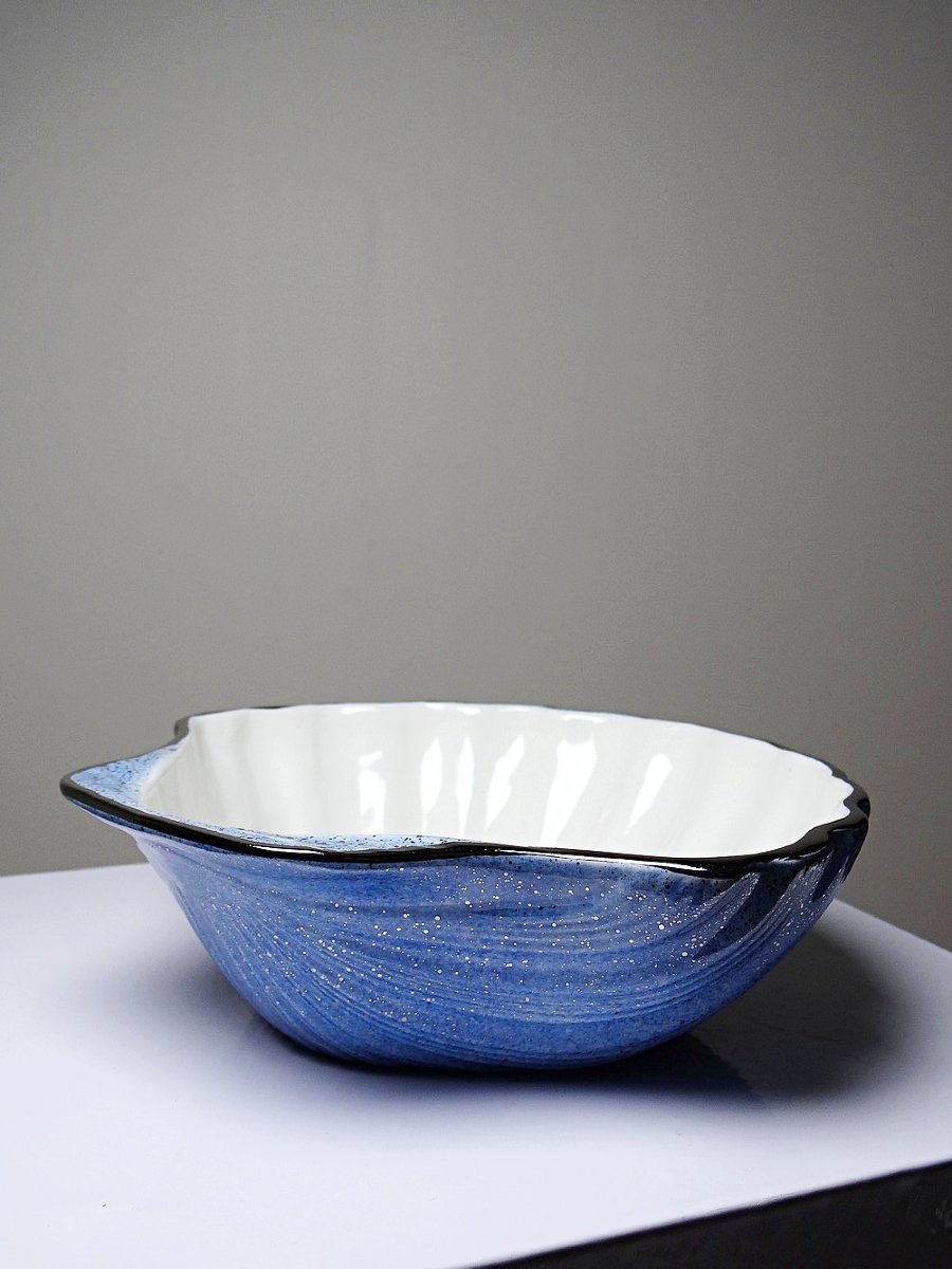 Rare Large Vintage 80s Christian Dior Ceramic Scallop Shell Trinket Tray-photo-4