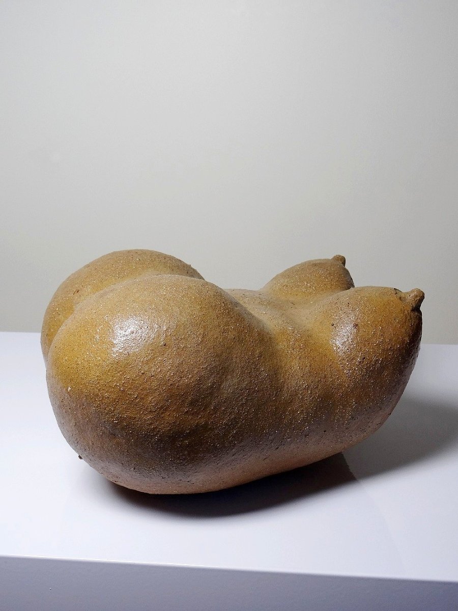 Grande Vénus sculpturale en grès, buste de femme, vintage signé, vintage 90-photo-2