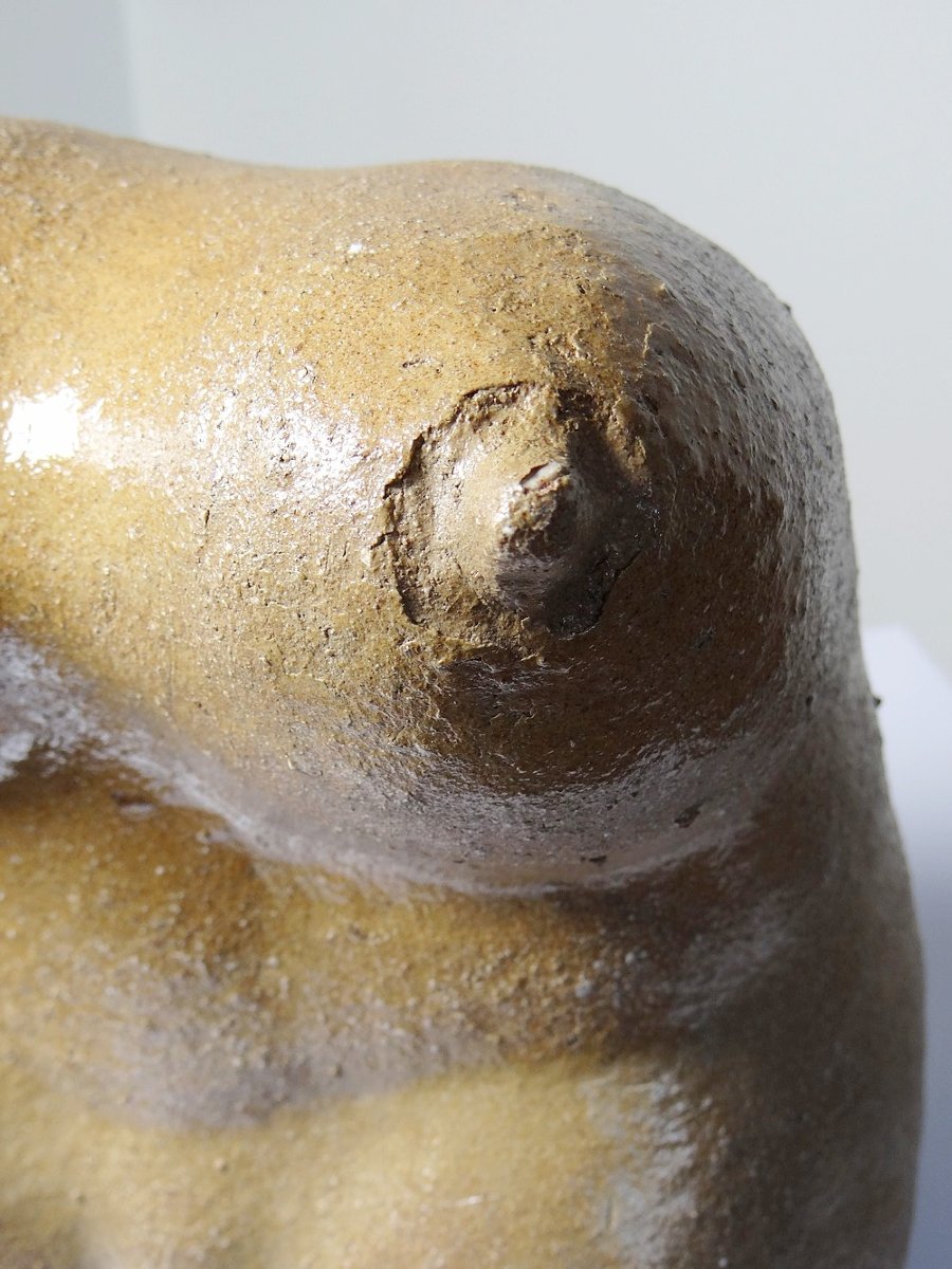 Grande Vénus sculpturale en grès, buste de femme, vintage signé, vintage 90-photo-3