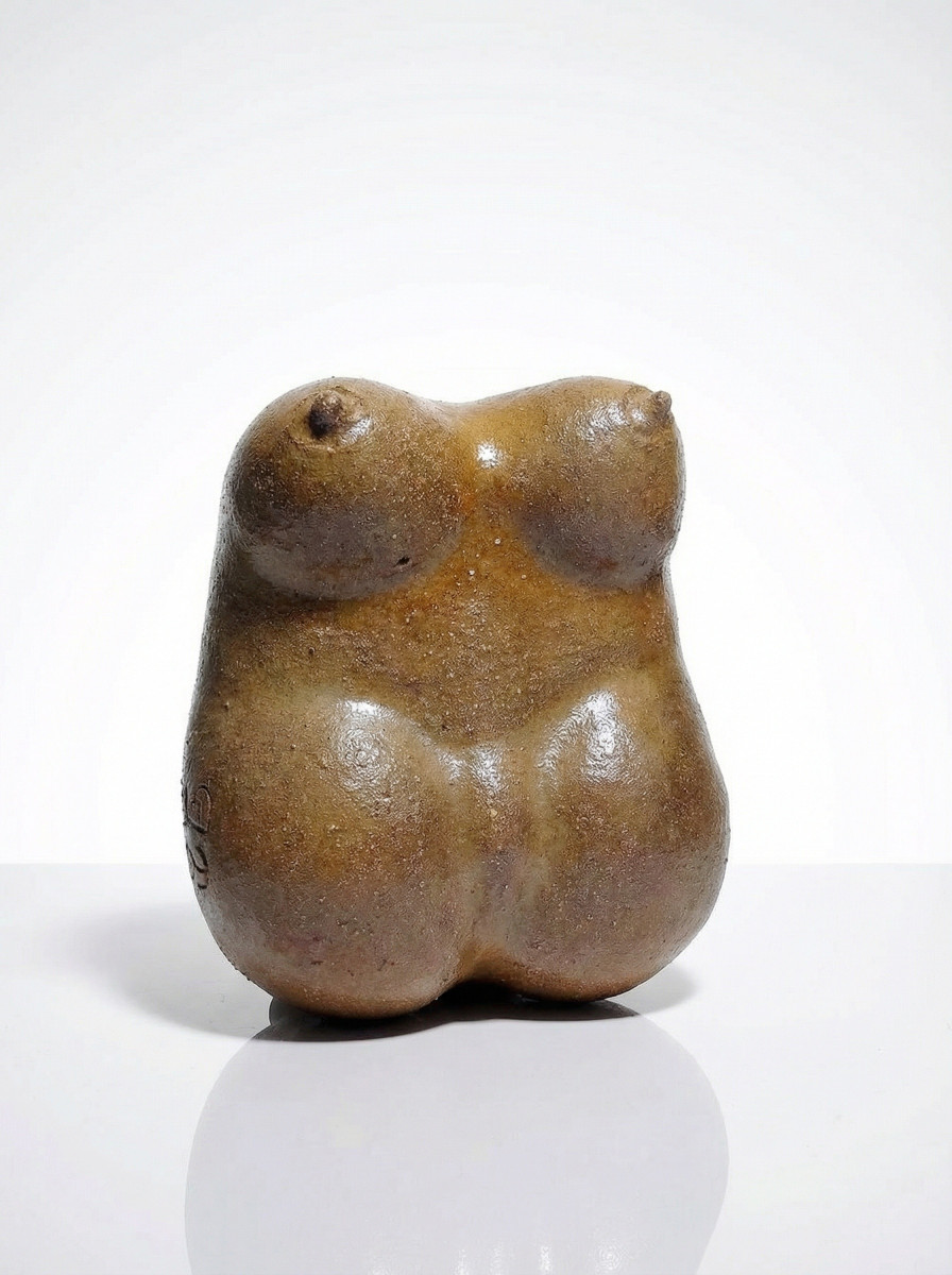 Grande Vénus sculpturale en grès, buste de femme, vintage signé, vintage 90