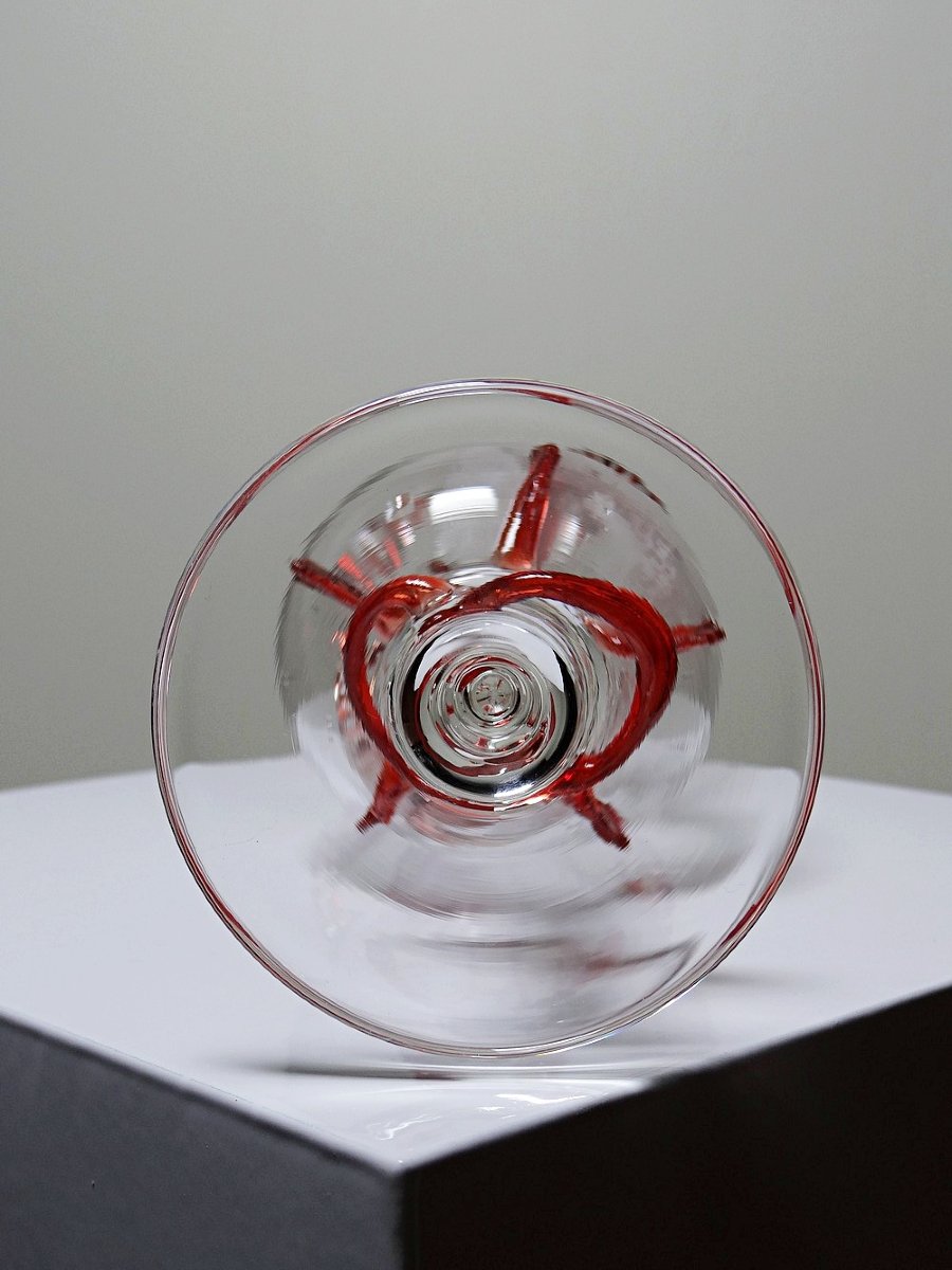 Vase soliflore verre soufflé Vénitien Murano vintage 50-60 Filigrana/Zanfirico-photo-5