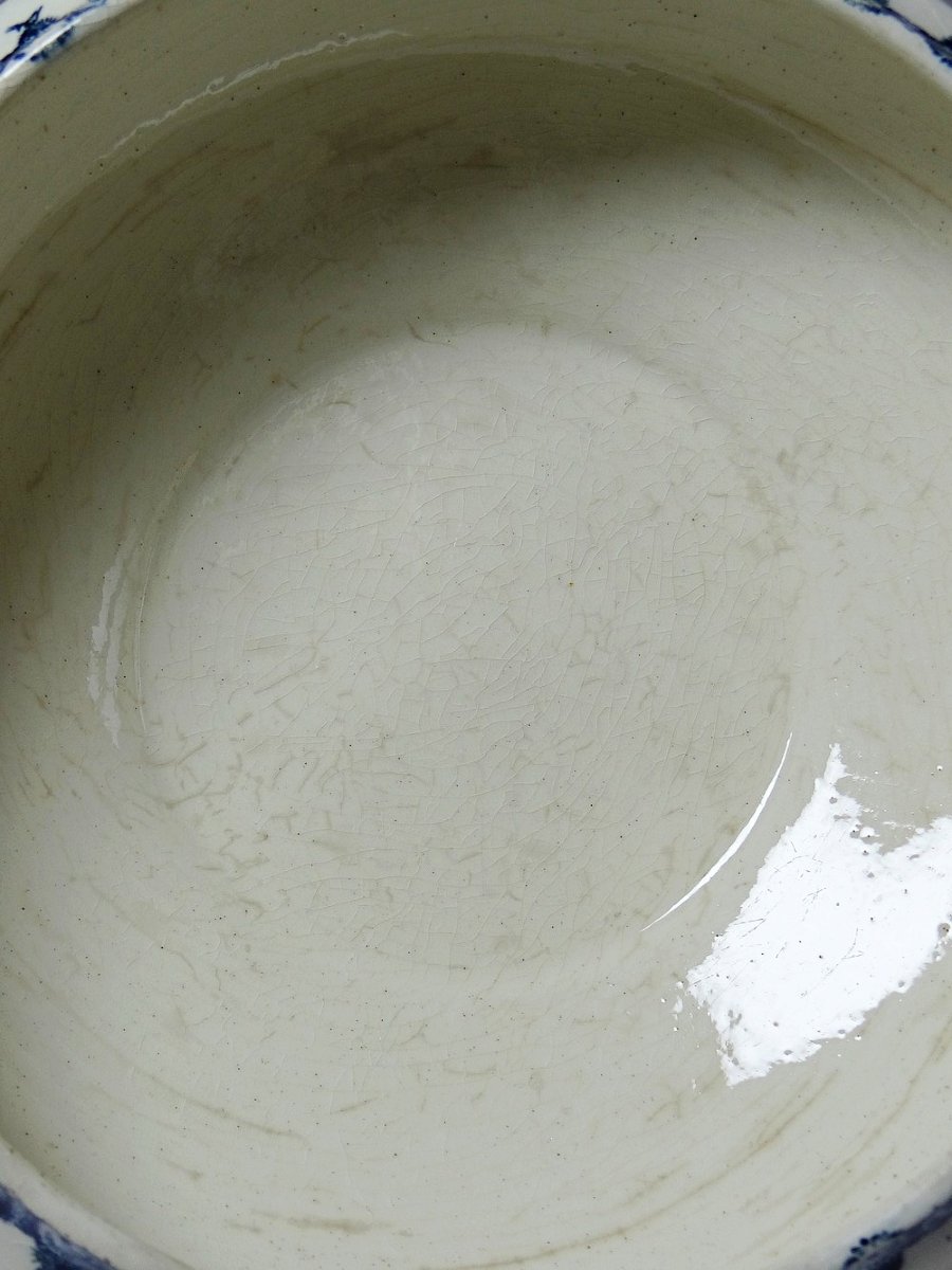 Soupière ancienne 1890-1910 porcelaine opaque terre de fer Gien modèle Chardons-photo-6