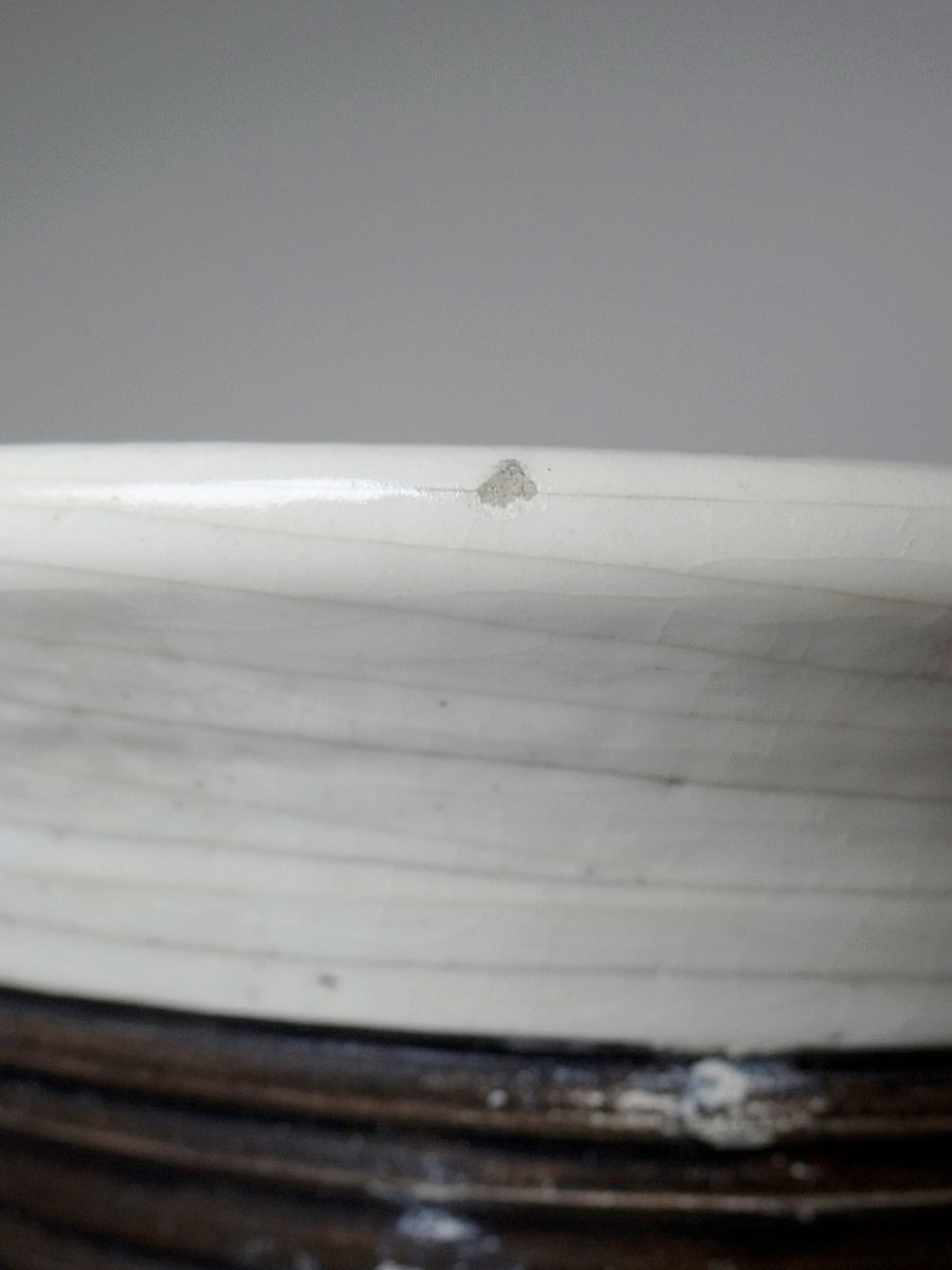 Grande lampe moderne Raku beige et brun Keramos Sèvres - René Hénon [...]-photo-3