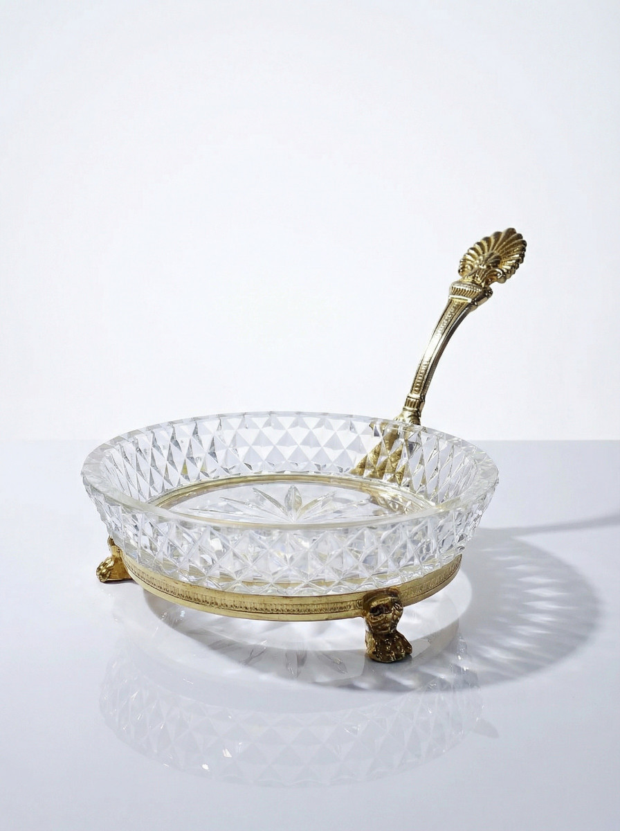 Sèvres Crystal Trinket Tray, Designed By L. Seiler, With A Gilt Bronze Mount, 1925-1945