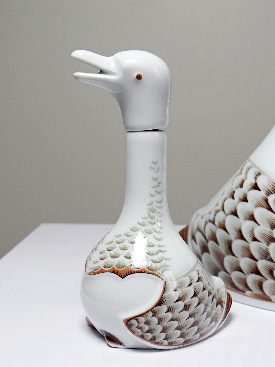 Vintage 80s Haviland Castel Carafe And Miniature Bottle Set, After Sandoz For Chabot-photo-3