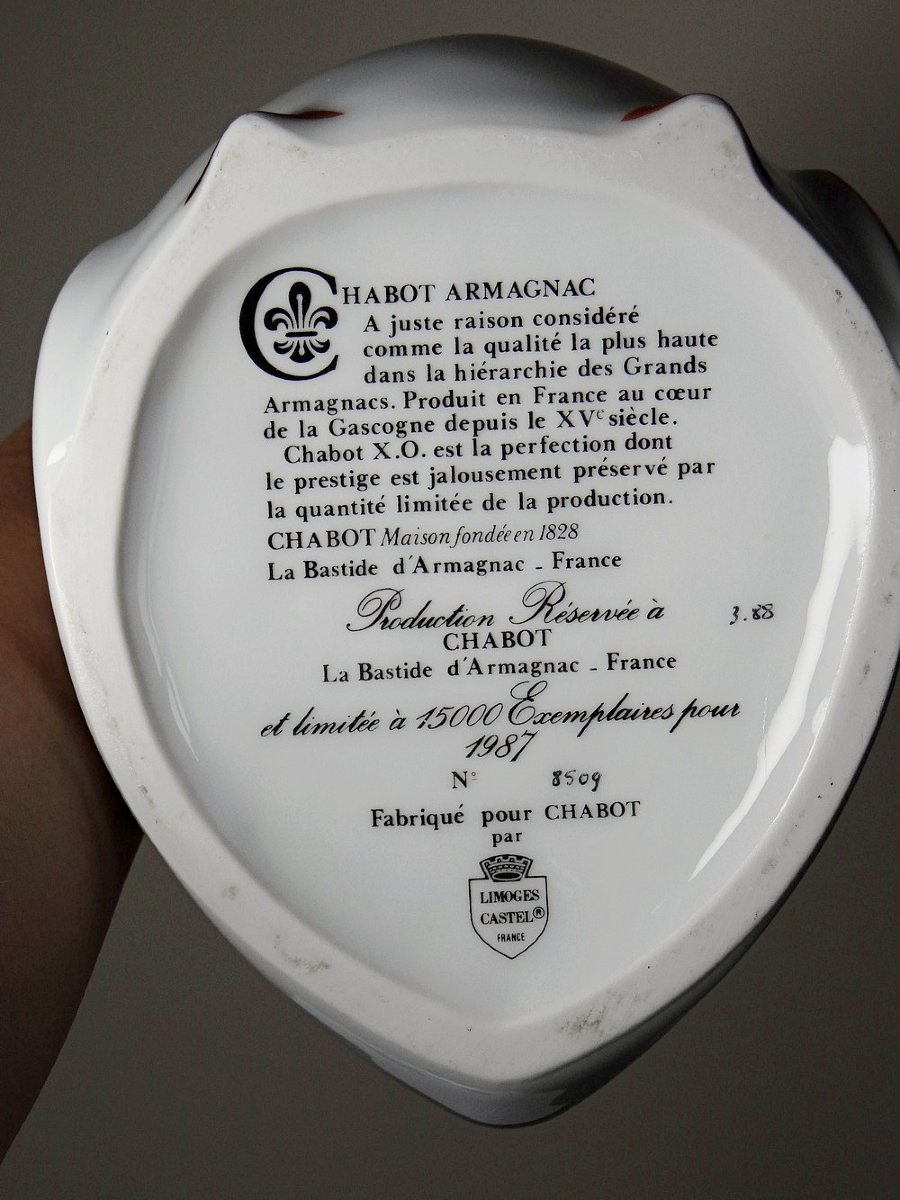 Vintage 80s Haviland Castel Carafe And Miniature Bottle Set, After Sandoz For Chabot-photo-7