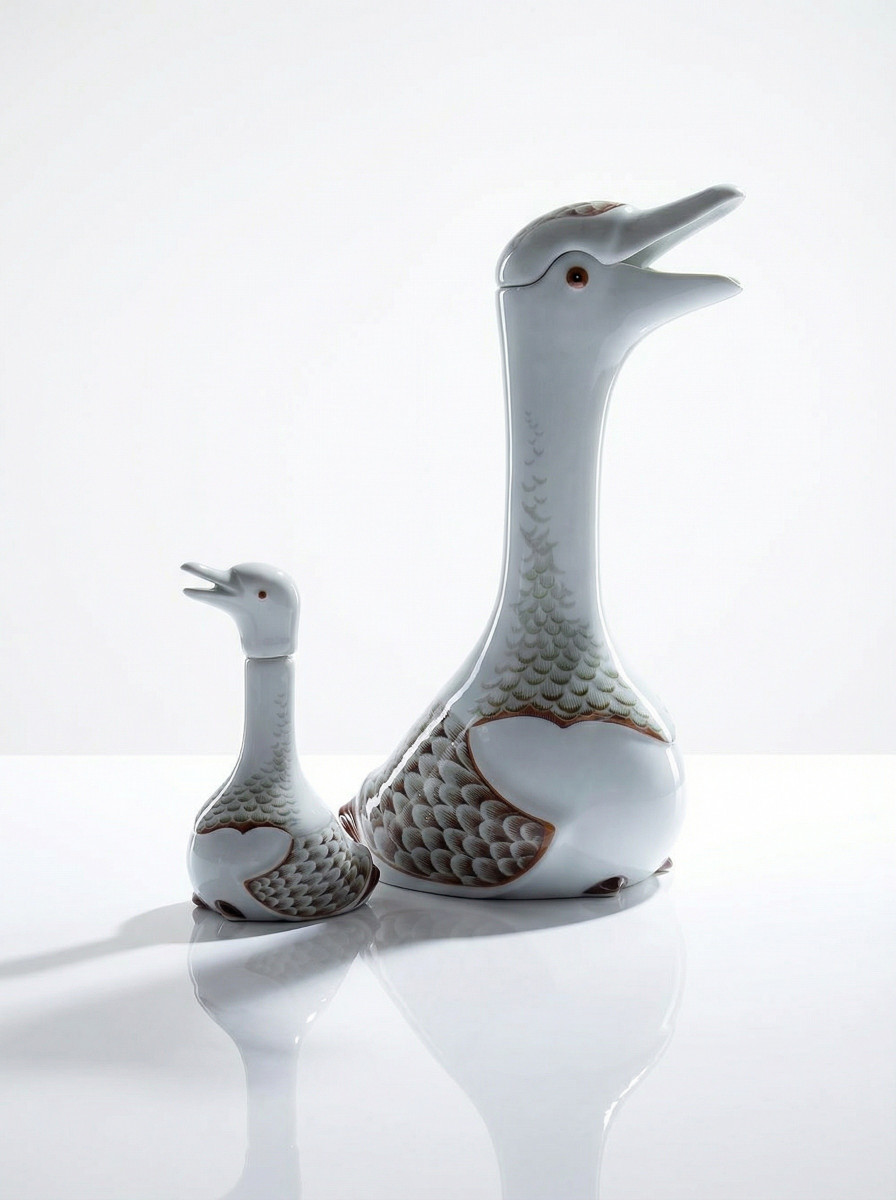 Vintage 80s Haviland Castel Carafe And Miniature Bottle Set, After Sandoz For Chabot