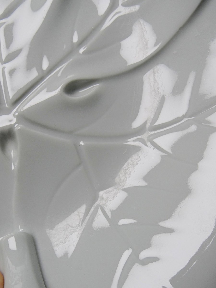 Large Celadon Porcelain Vine Leaf Bowl By L. Michelaud, Limoges, 1930-1950-photo-5