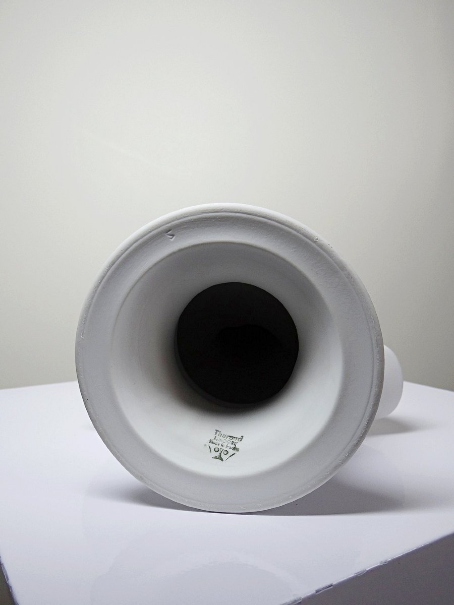 Bust Of Louise Brongniard After Houdon, White Biscuit Porcelain, Tharaud, Limoges, 20th Century-photo-6