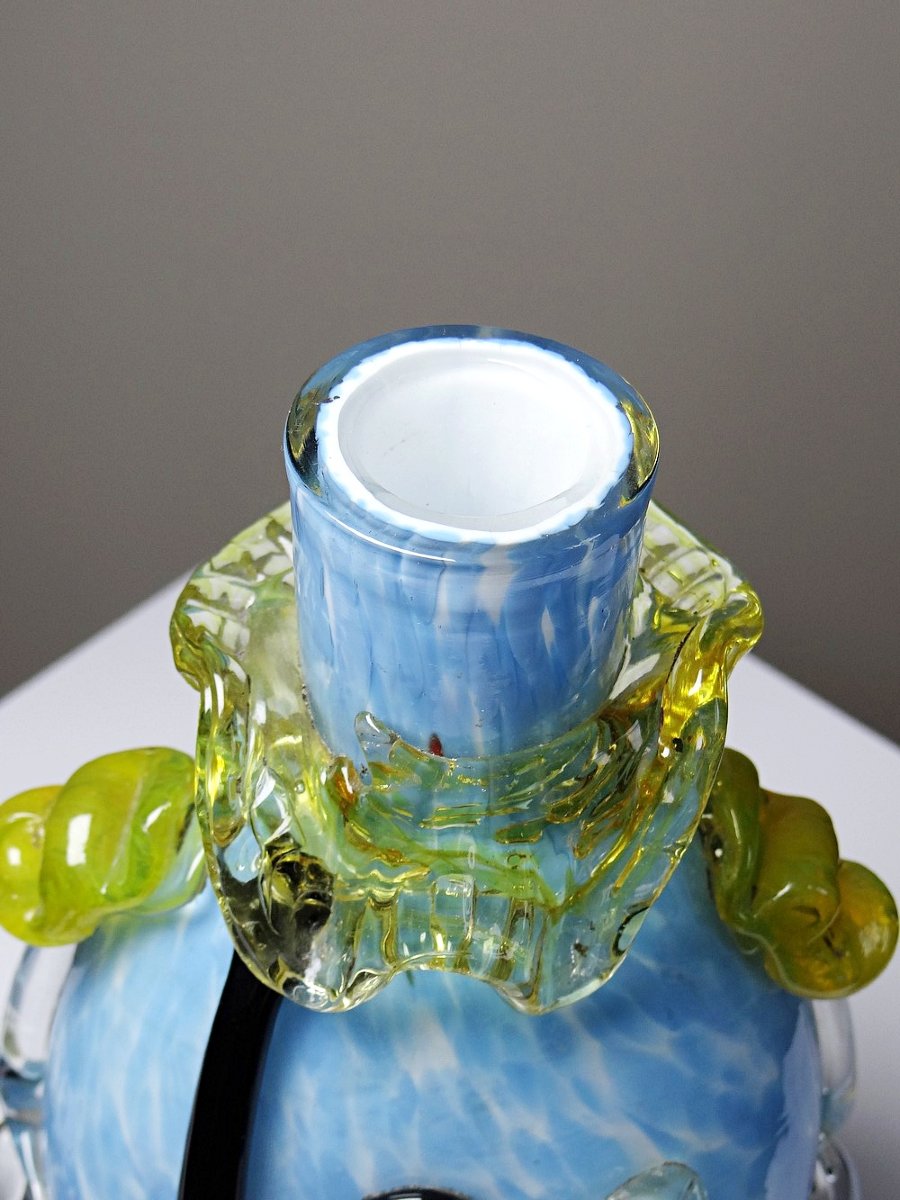 Set Of 3 Large Clown-shaped Blown Glass Carafes, Murano, Italy, Vintage 1960s-1970s-photo-1