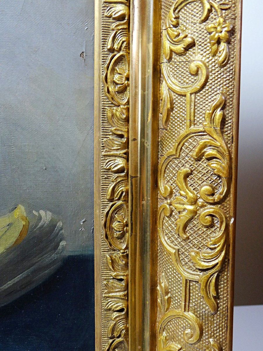 Tableau huile sur toile, nature morte aux chrysanthèmes, signé L.Porte 1888-photo-6