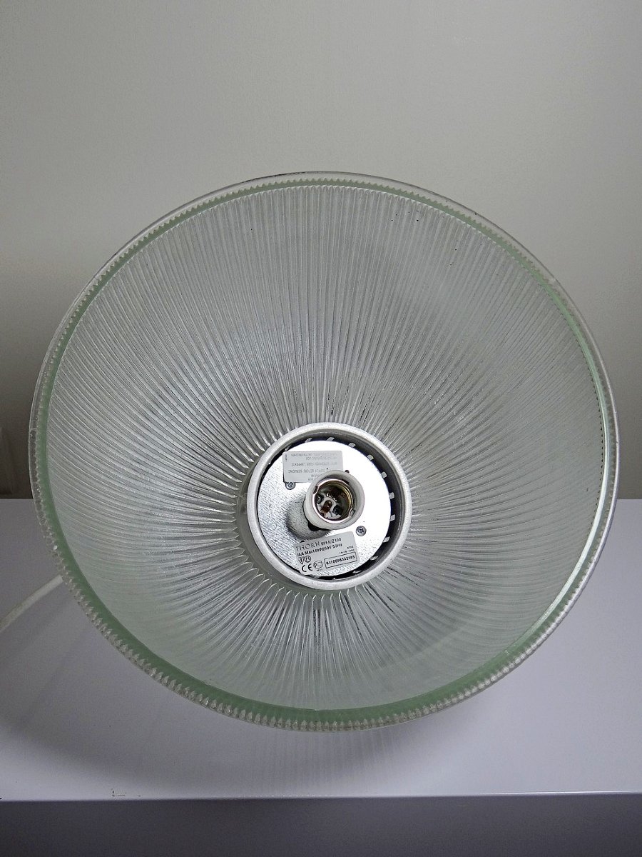 Suspension industrielle en verre prismatique type Holophane, Thorn, 1998-photo-4