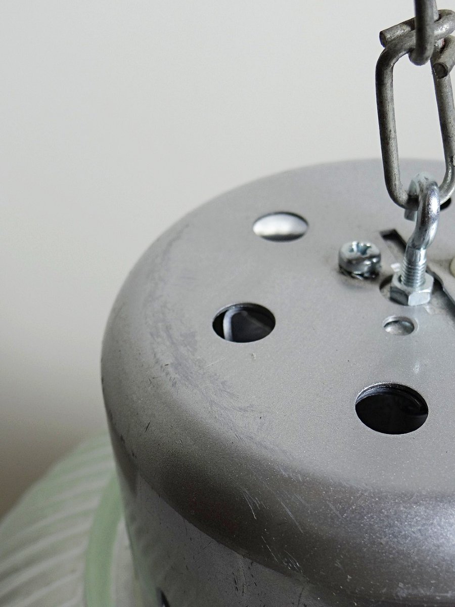 Suspension industrielle en verre prismatique type Holophane, Thorn, 1998-photo-3