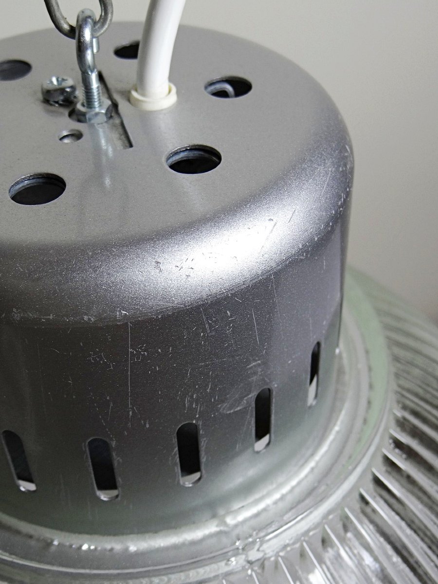 Suspension industrielle en verre prismatique type Holophane, Thorn, 1998-photo-4