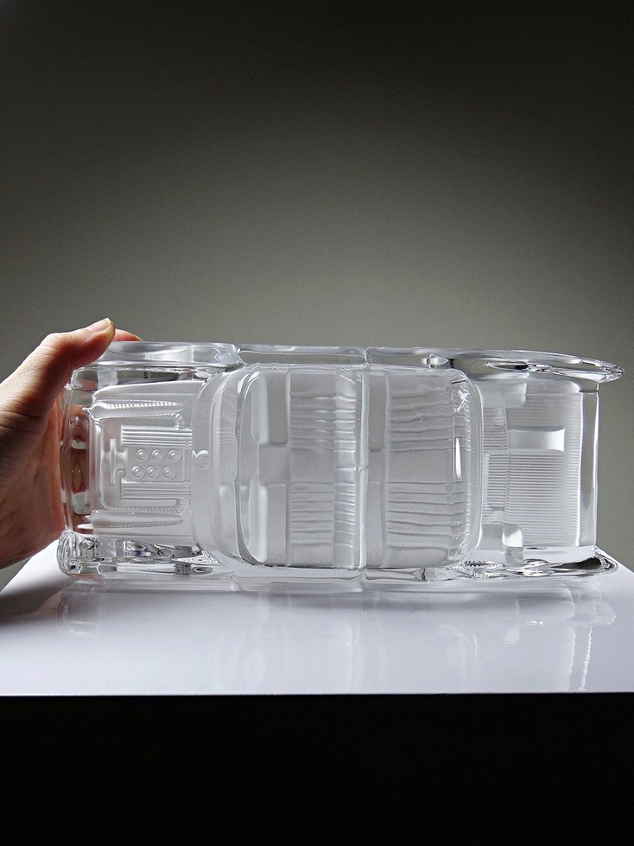 Presse papier voiture Chevrolet Bel Air 1957 en cristal fin XXe-photo-3