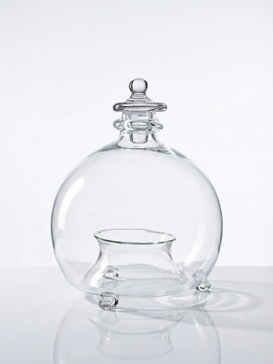 Antique Globular Blown Glass Fly Catcher, 19th-20th Century