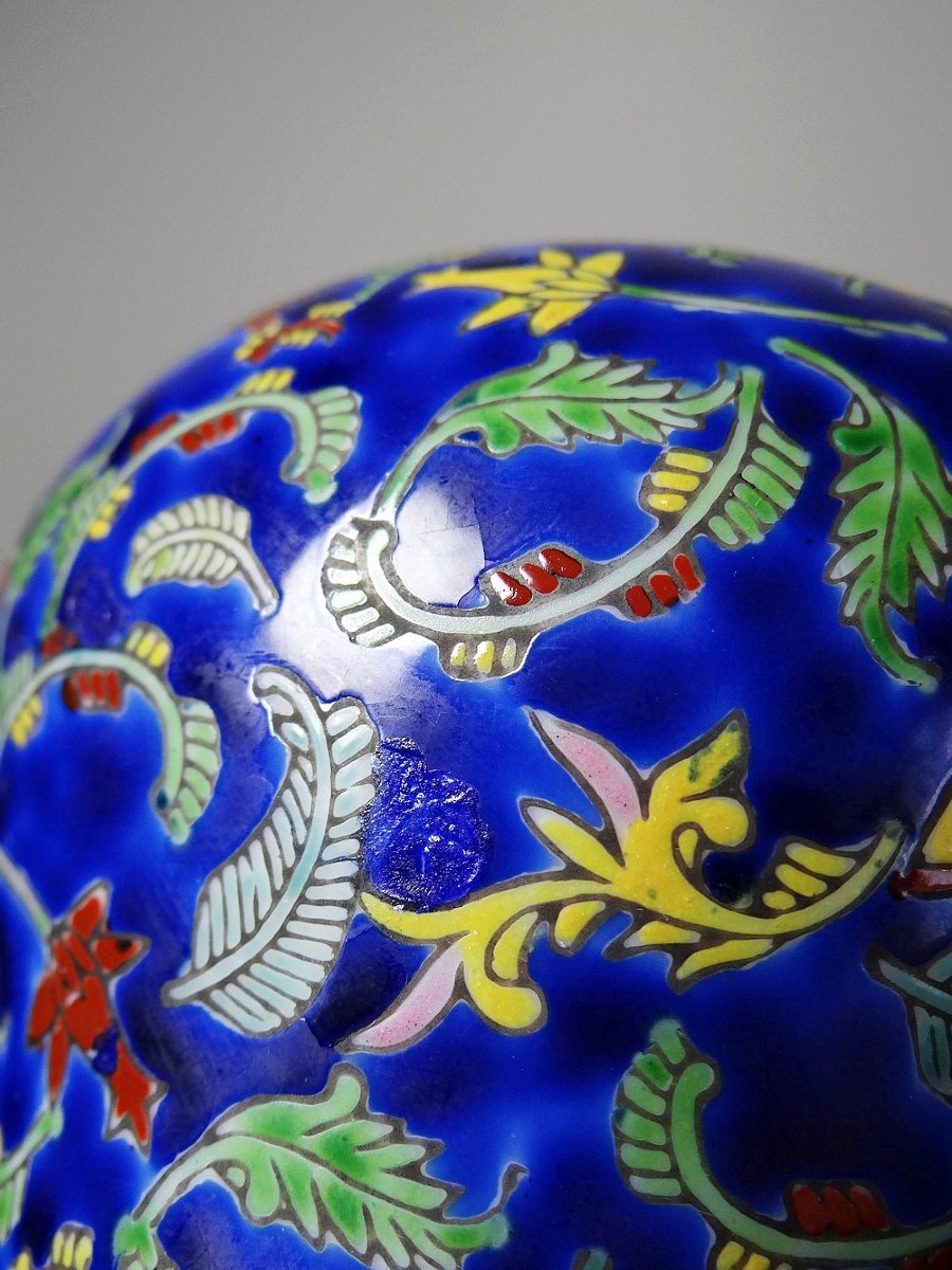 2 Pots à Gingembre chinois porcelaine émaillée main XXe-photo-7