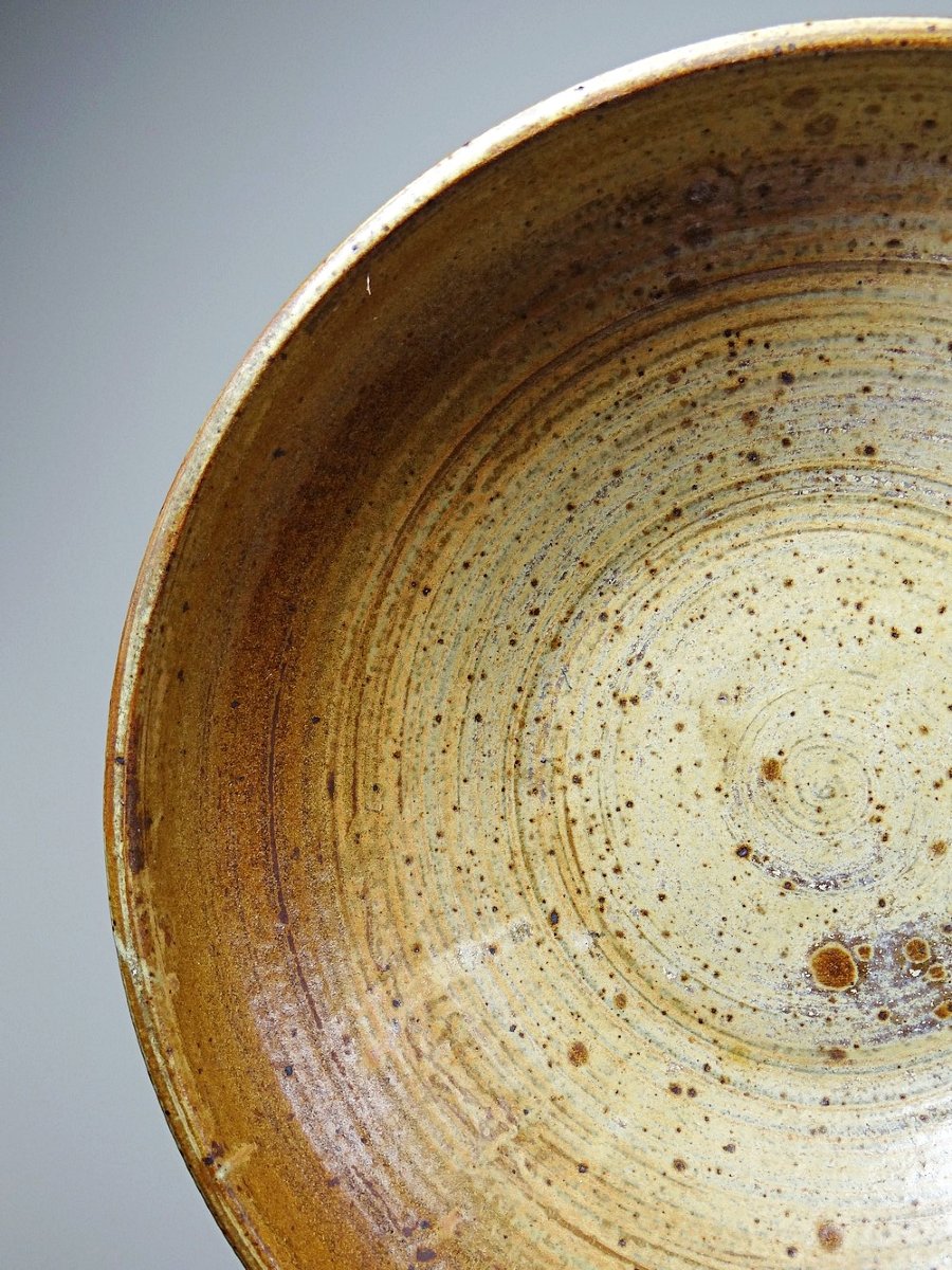 Large Stoneware Fruit Bowl From Puisaye, 20th Century, Attributed To Jean-pierre Prudhomme-photo-6