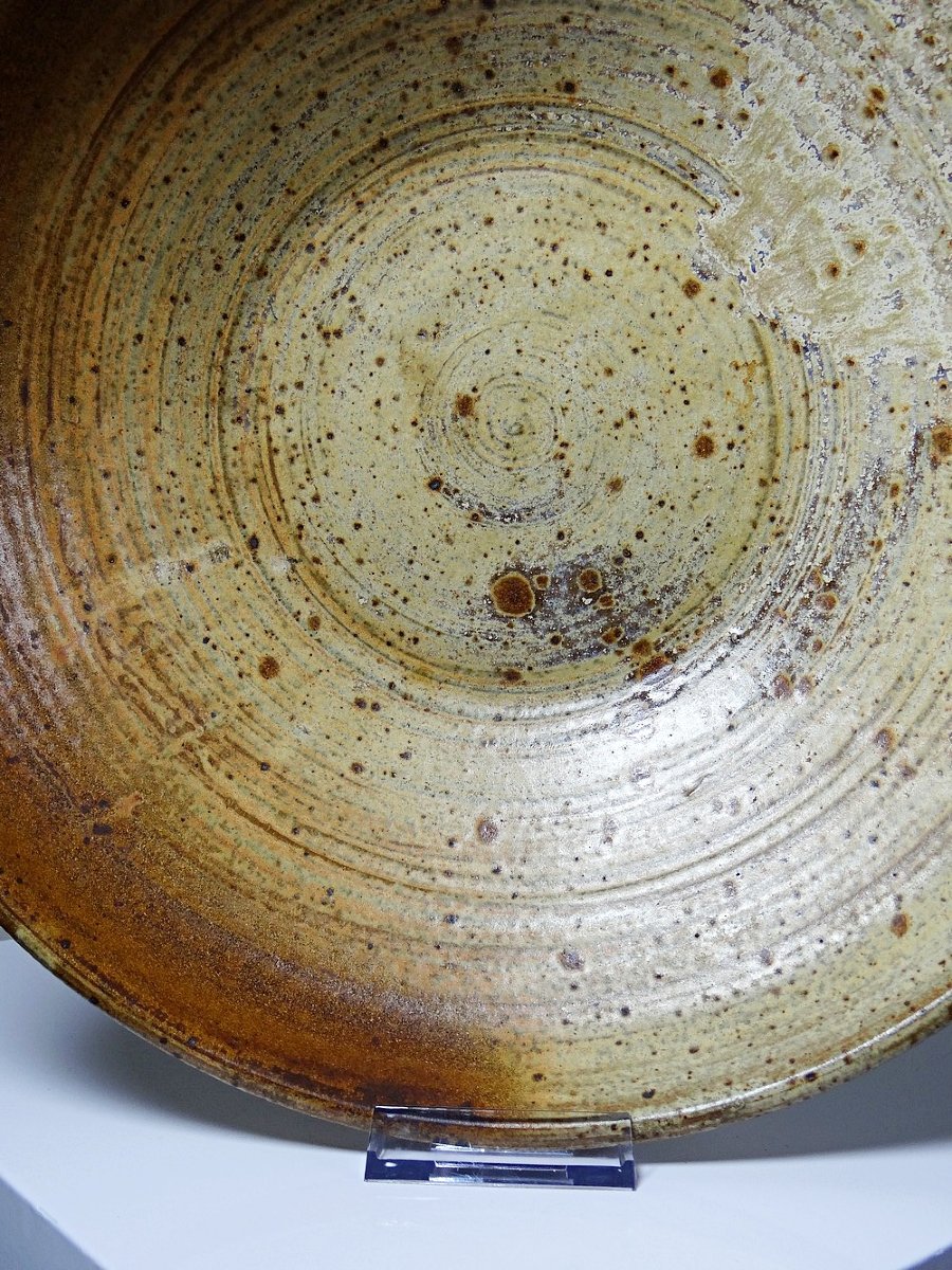 Large Stoneware Fruit Bowl From Puisaye, 20th Century, Attributed To Jean-pierre Prudhomme-photo-8