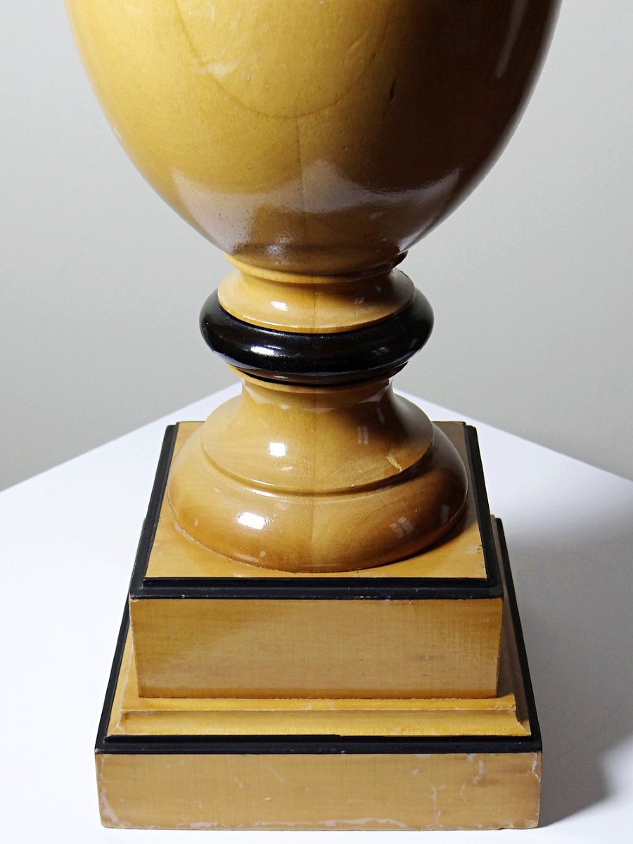 Lampe Le Dauphin modèle "Verdennes" bois tourné, années 70-photo-1