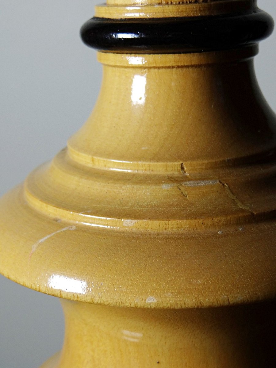 Lampe Le Dauphin modèle "Verdennes" bois tourné, années 70-photo-3