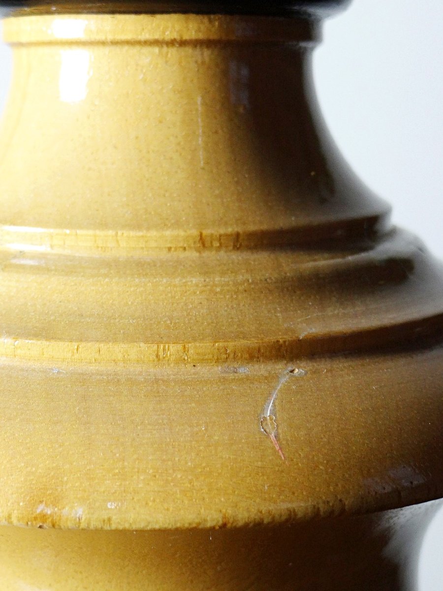 Lampe Le Dauphin modèle "Verdennes" bois tourné, années 70-photo-4