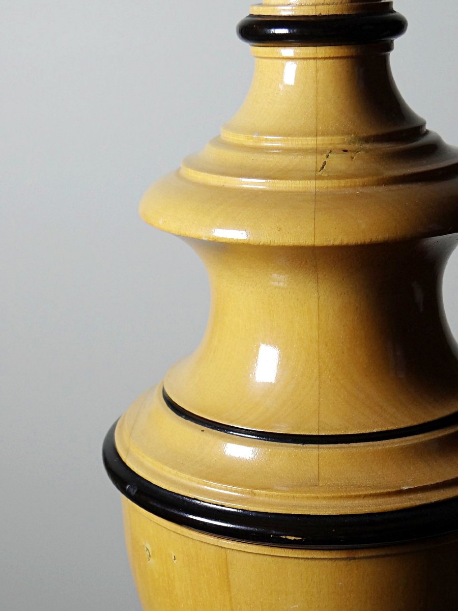 Lampe Le Dauphin modèle "Verdennes" bois tourné, années 70-photo-5