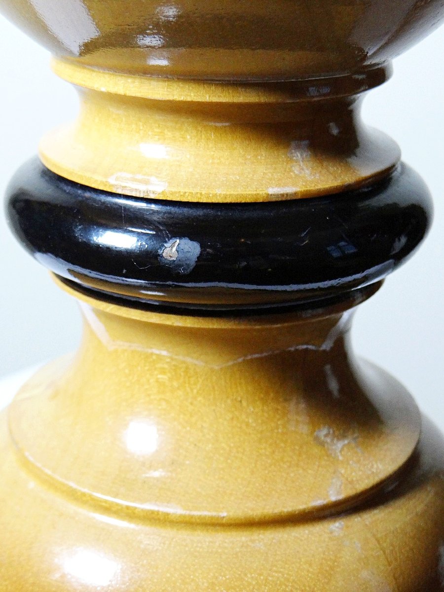 Lampe Le Dauphin modèle "Verdennes" bois tourné, années 70-photo-6