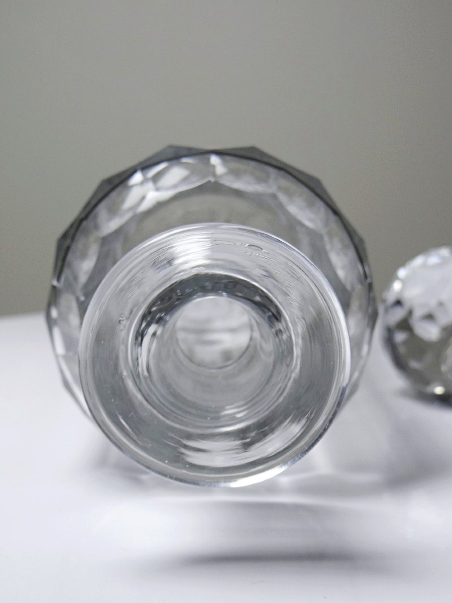 Carafe à whisky cristal taillé à pans coupés ancienne 1920-1930, style Baccarat-photo-7