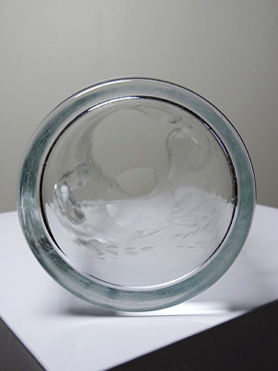 Pichet ancien cristal/verre soufflé gravé à décor floral, Europe 1920-1930-photo-5