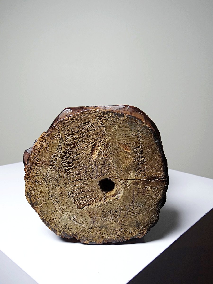 Sculpture religieuse Vierge ancienne en bois sculpté, Immaculée Conception-photo-5