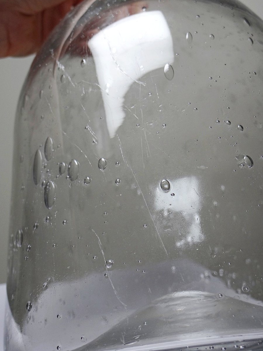 Antique Bottle In Blown Glass With Bubbles, Early 20th Century, 1900-1920-photo-8