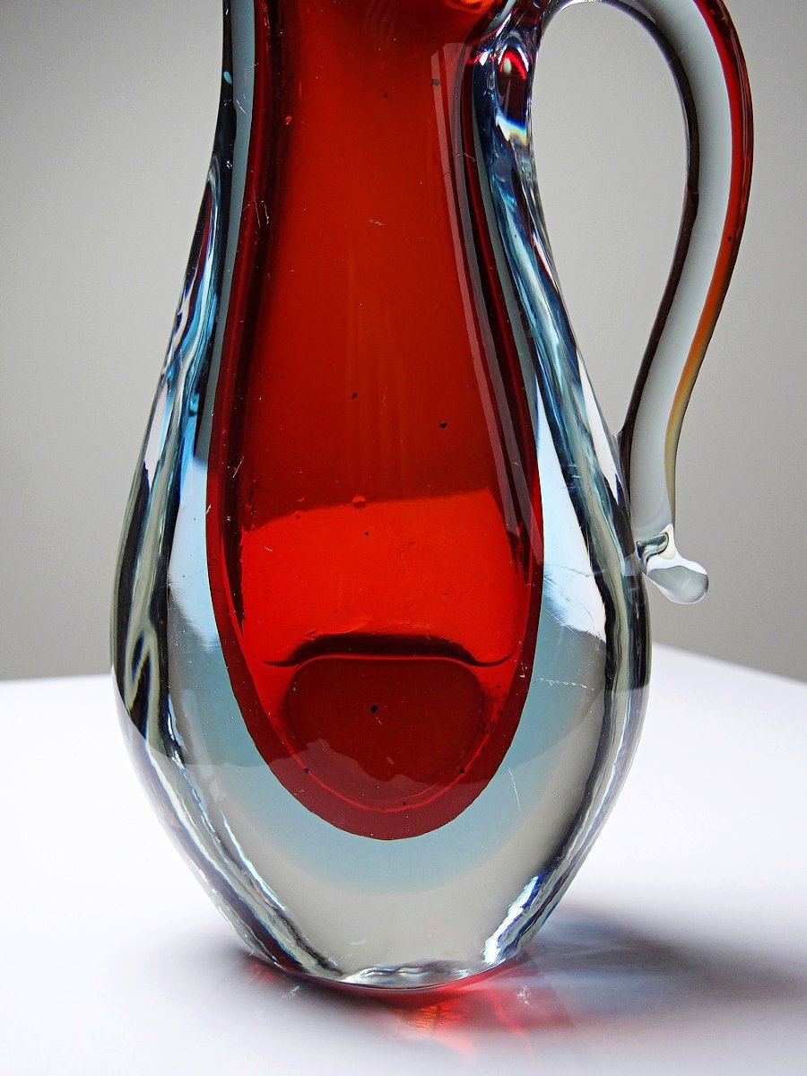 Vase pichet sommerso att. Flavio Poli, Murano 1960-1970-photo-3