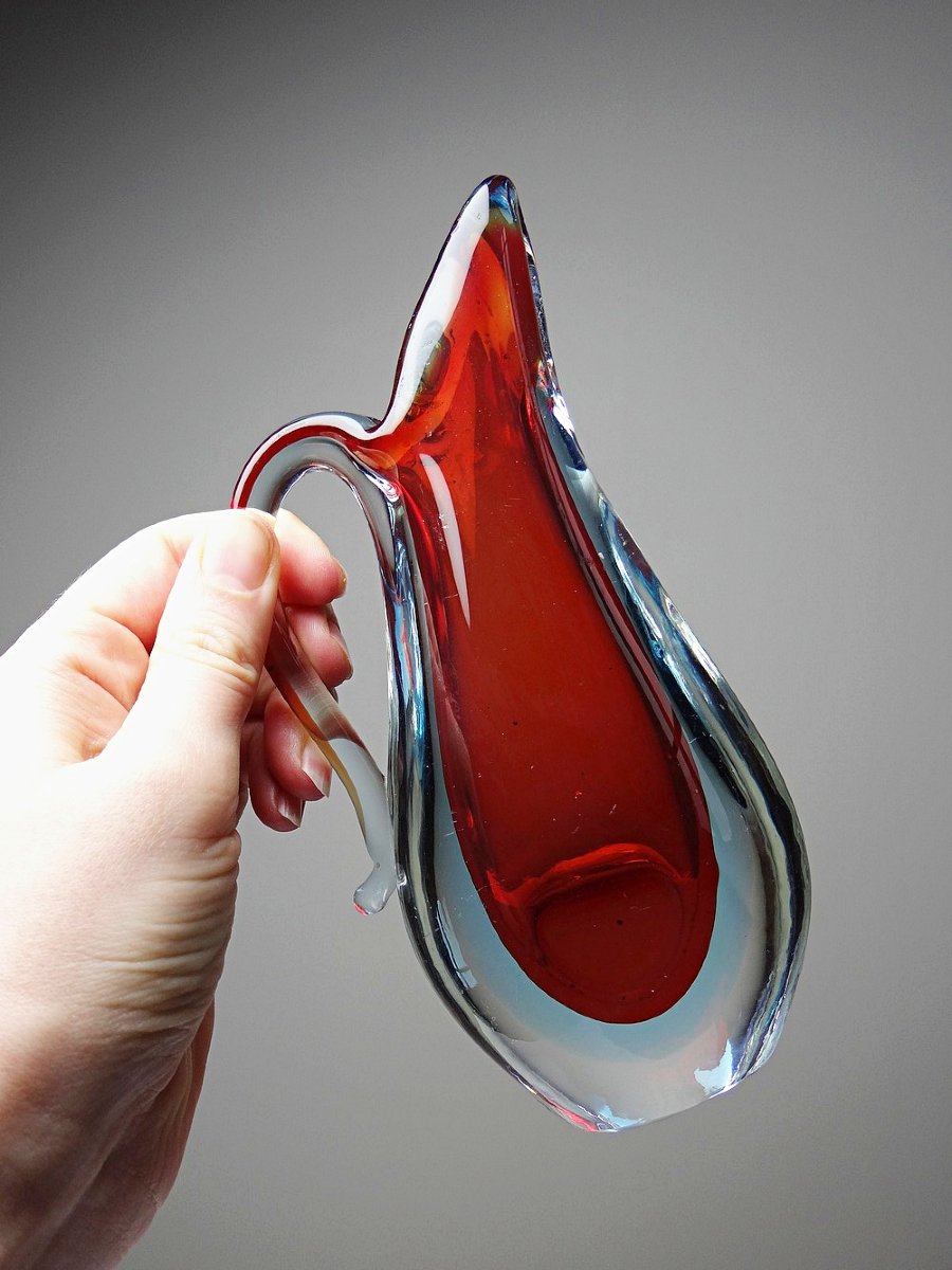 Vase pichet sommerso att. Flavio Poli, Murano 1960-1970-photo-4